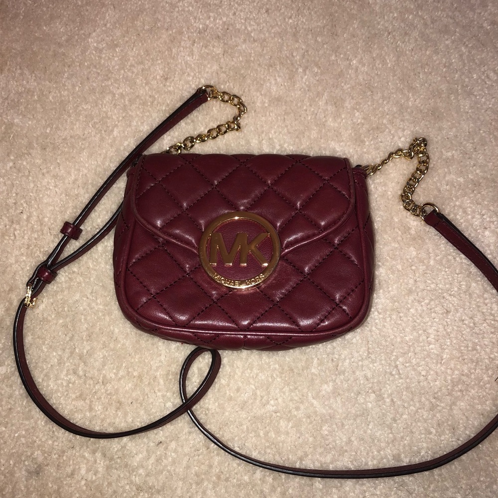 Michael Kors burgundy cross body bag